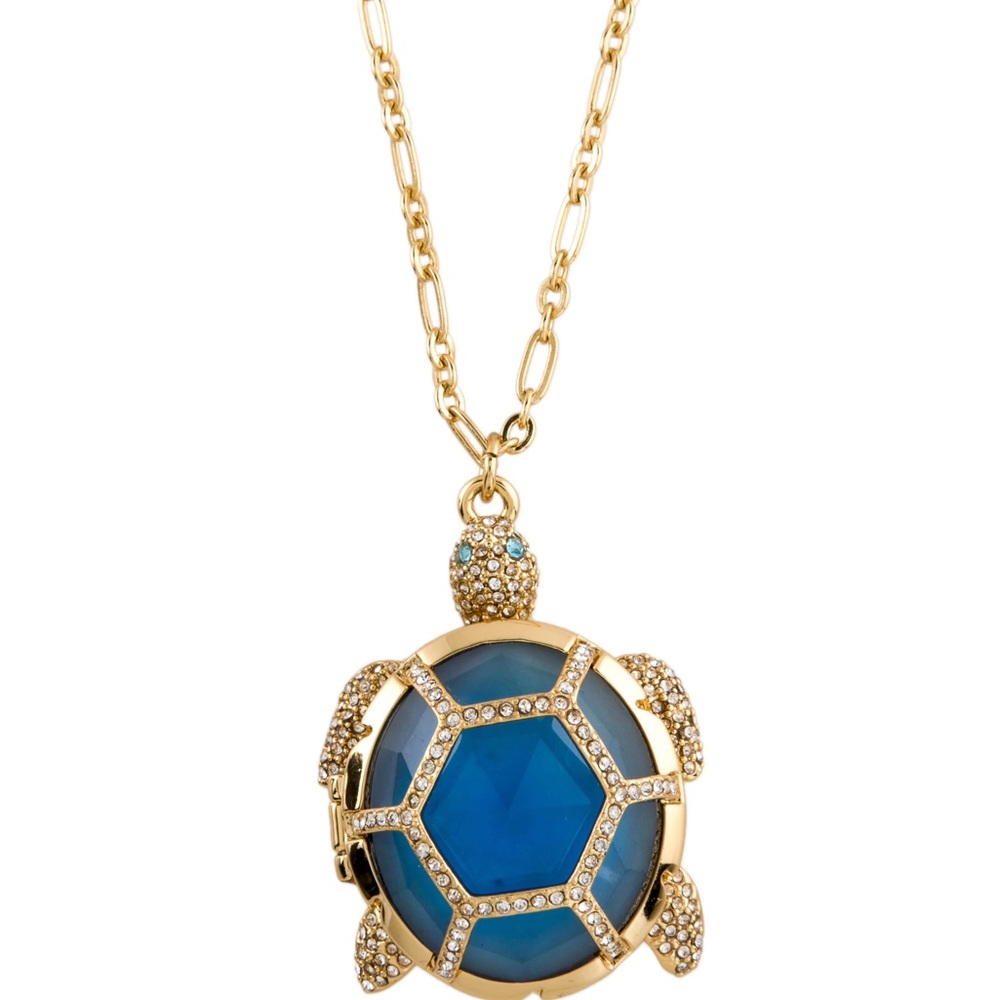 Kate Spade Gold and Blue Turtle Necklace